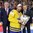 COLOGNE, GERMANY - MAY 21: Sweden's Joel Lundqvist #20 receives the World Championship Trophy from IIHF President Rene Fasel and IOC President Thomas Bach following a 2-1 shoot-out win over Canada in the gold medal game of the 2017 IIHF Ice Hockey World Championship. (Photo by Andre Ringuette/HHOF-IIHF Images)

